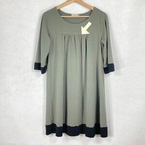 Chalet Made In USA Cotton Blend 3/4 Sleeve Stretchy Dress Tunic Baby Doll Y2K M